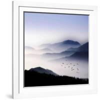 Flying over the Fog-Philippe Sainte-Laudy-Framed Photographic Print