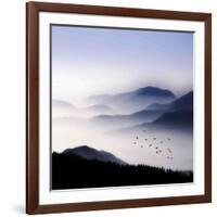 Flying over the Fog-Philippe Sainte-Laudy-Framed Photographic Print