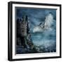 Flying Owl Bird-egal-Framed Art Print