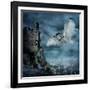 Flying Owl Bird-egal-Framed Art Print