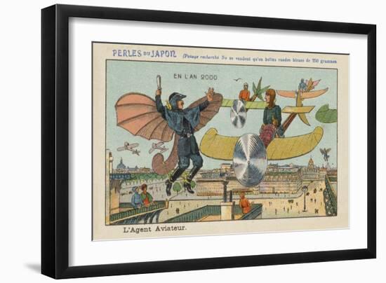 Flying Policeman in the Year 2000-null-Framed Giclee Print