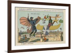 Flying Policeman in the Year 2000-null-Framed Giclee Print