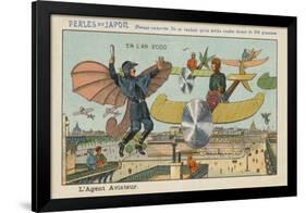 Flying Policeman in the Year 2000-null-Framed Giclee Print