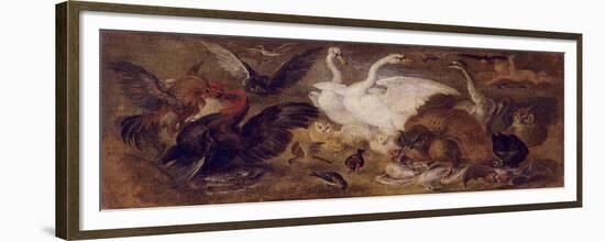 Flying Putto with Birds. Allegory of Air-Jan Brueghel the Younger-Framed Giclee Print