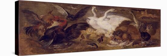 Flying Putto with Birds. Allegory of Air-Jan Brueghel the Younger-Stretched Canvas