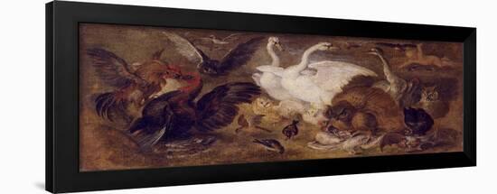 Flying Putto with Birds. Allegory of Air-Jan Brueghel the Younger-Framed Giclee Print