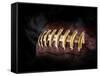 Flying Rugby Ball Isolated on Black.-Kesu01-Framed Stretched Canvas