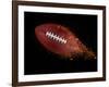 Flying Rugby Ball Isolated on Black.-Kesu01-Framed Photographic Print