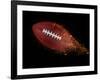 Flying Rugby Ball Isolated on Black.-Kesu01-Framed Photographic Print