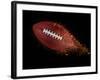 Flying Rugby Ball Isolated on Black.-Kesu01-Framed Photographic Print