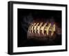 Flying Rugby Ball Isolated on Black.-Kesu01-Framed Photographic Print