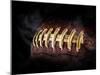 Flying Rugby Ball Isolated on Black.-Kesu01-Mounted Photographic Print