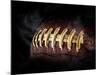 Flying Rugby Ball Isolated on Black.-Kesu01-Mounted Photographic Print