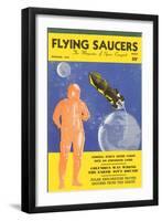 Flying Saucers Magazine Cover-null-Framed Art Print