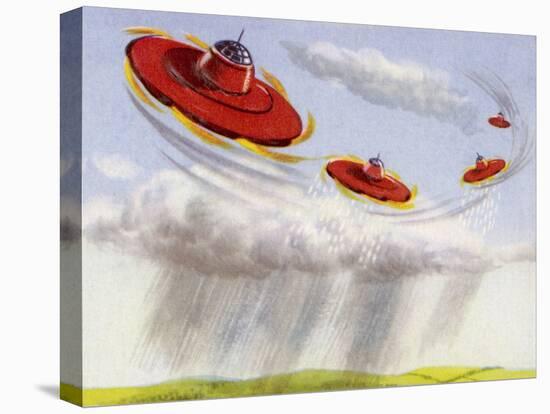 Flying Saucers Used to Precipitate Rainfall-null-Stretched Canvas