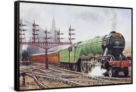 Flying Scotsman Steam Locomotive-null-Framed Stretched Canvas