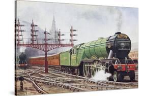 Flying Scotsman Steam Locomotive-null-Stretched Canvas