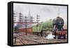 Flying Scotsman Steam Locomotive-null-Framed Stretched Canvas