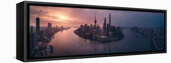 Flying Shanghai-Javier de la-Framed Stretched Canvas