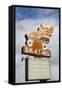 Flying Skate Sign, Sapulpa, Oklahoma, USA-Walter Bibikow-Framed Stretched Canvas