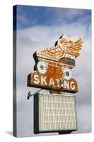 Flying Skate Sign, Sapulpa, Oklahoma, USA-Walter Bibikow-Stretched Canvas