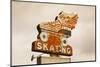 Flying Skate Sign, Sapulpa, Oklahoma, USA-Walter Bibikow-Mounted Photographic Print