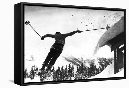 Flying Skier-null-Framed Stretched Canvas