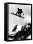 Flying Skier!-null-Framed Stretched Canvas