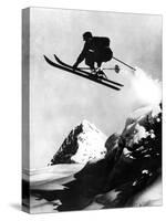 Flying Skier!-null-Stretched Canvas