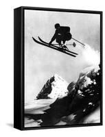 Flying Skier!-null-Framed Stretched Canvas