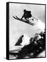 Flying Skier!-null-Framed Stretched Canvas