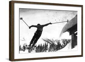 Flying Skier-null-Framed Photographic Print