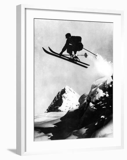 Flying Skier!-null-Framed Photographic Print