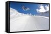 Flying Snowboarder on Mountains, Extreme Sport-Merkushev Vasiliy-Framed Stretched Canvas