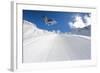 Flying Snowboarder on Mountains, Extreme Sport-Merkushev Vasiliy-Framed Photographic Print