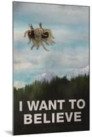 Flying Spaghetti Monster - I Want To Believe-null-Mounted Poster