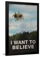 Flying Spaghetti Monster - I Want To Believe-null-Framed Poster