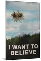 Flying Spaghetti Monster I Want To Believe-null-Mounted Art Print