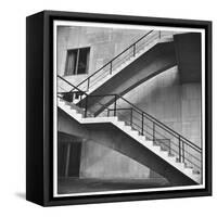 Flying Stairway to Terrace of United Nations' Meeting Hall at Its New East River Headquarters-Walker Evans-Framed Stretched Canvas