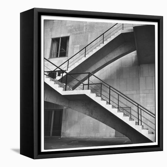 Flying Stairway to Terrace of United Nations' Meeting Hall at Its New East River Headquarters-Walker Evans-Framed Stretched Canvas