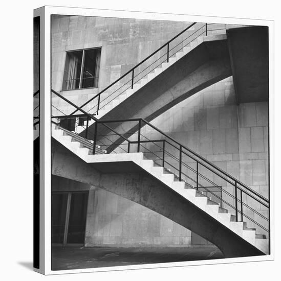 Flying Stairway to Terrace of United Nations' Meeting Hall at Its New East River Headquarters-Walker Evans-Stretched Canvas