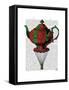 Flying Teapot 2 Red and Green-Fab Funky-Framed Stretched Canvas