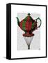 Flying Teapot 2 Red and Green-Fab Funky-Framed Stretched Canvas