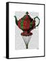 Flying Teapot 2 Red and Green-Fab Funky-Framed Stretched Canvas