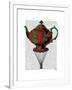 Flying Teapot 2 Red and Green-Fab Funky-Framed Art Print