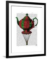 Flying Teapot 2 Red and Green-Fab Funky-Framed Art Print