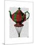 Flying Teapot 2 Red and Green-Fab Funky-Mounted Art Print