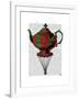 Flying Teapot 2 Red and Green-Fab Funky-Framed Art Print