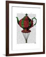 Flying Teapot 2 Red and Green-Fab Funky-Framed Art Print