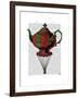 Flying Teapot 2 Red and Green-Fab Funky-Framed Art Print